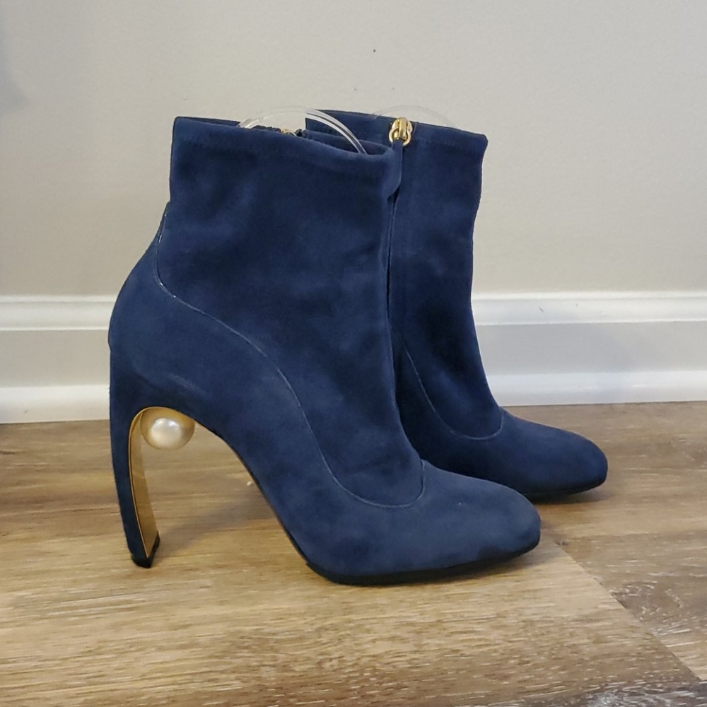 Nicholas Kirkwood Suede Pearl Booties